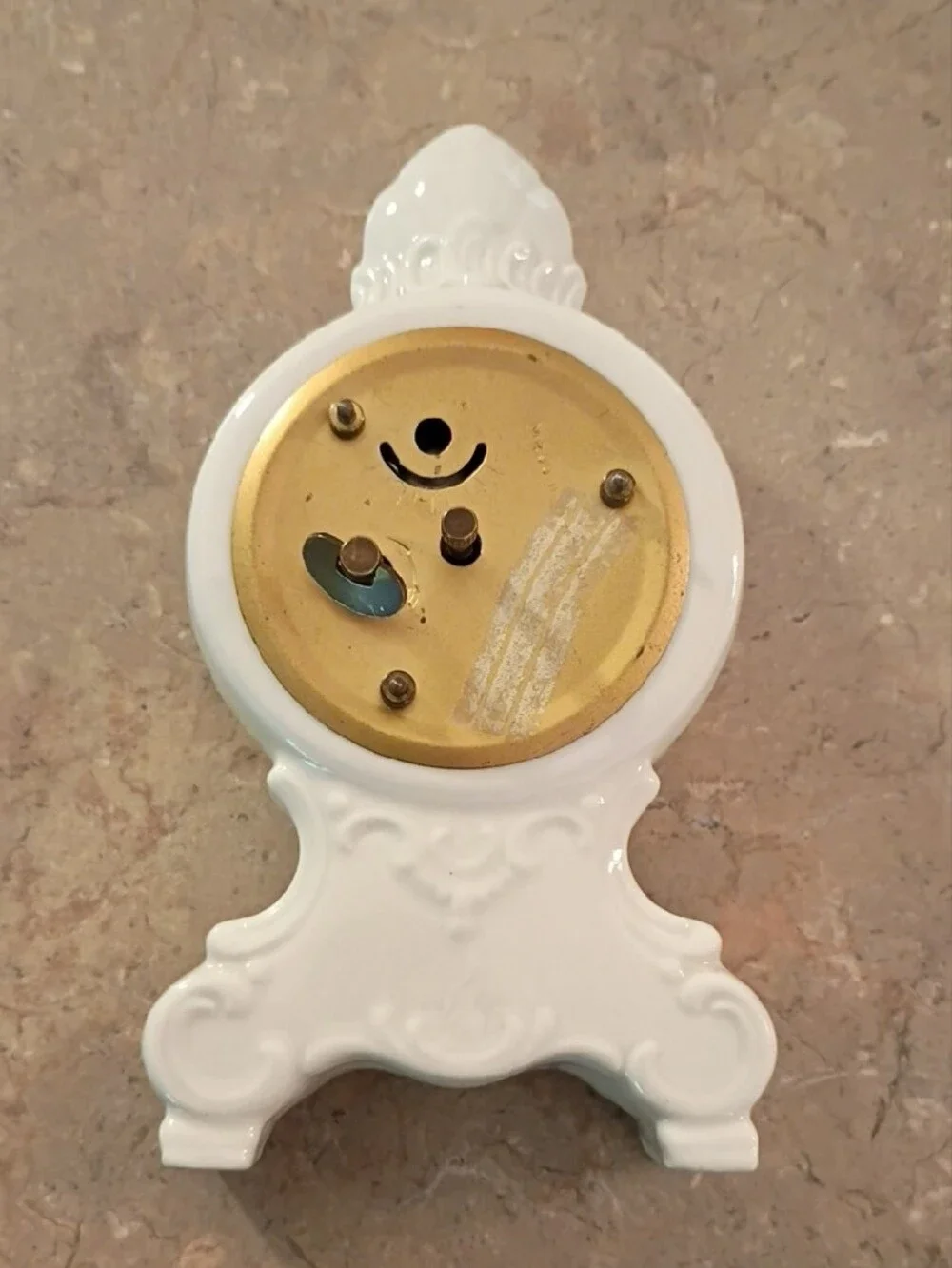 White Porcelain Floral Mantel Clock Wall Decor